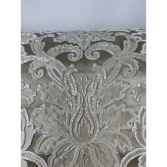 Glass Beaded Pillow By Elizabeth Phillips Handmade Rare EUC 22x22 - Picture 5 of 12